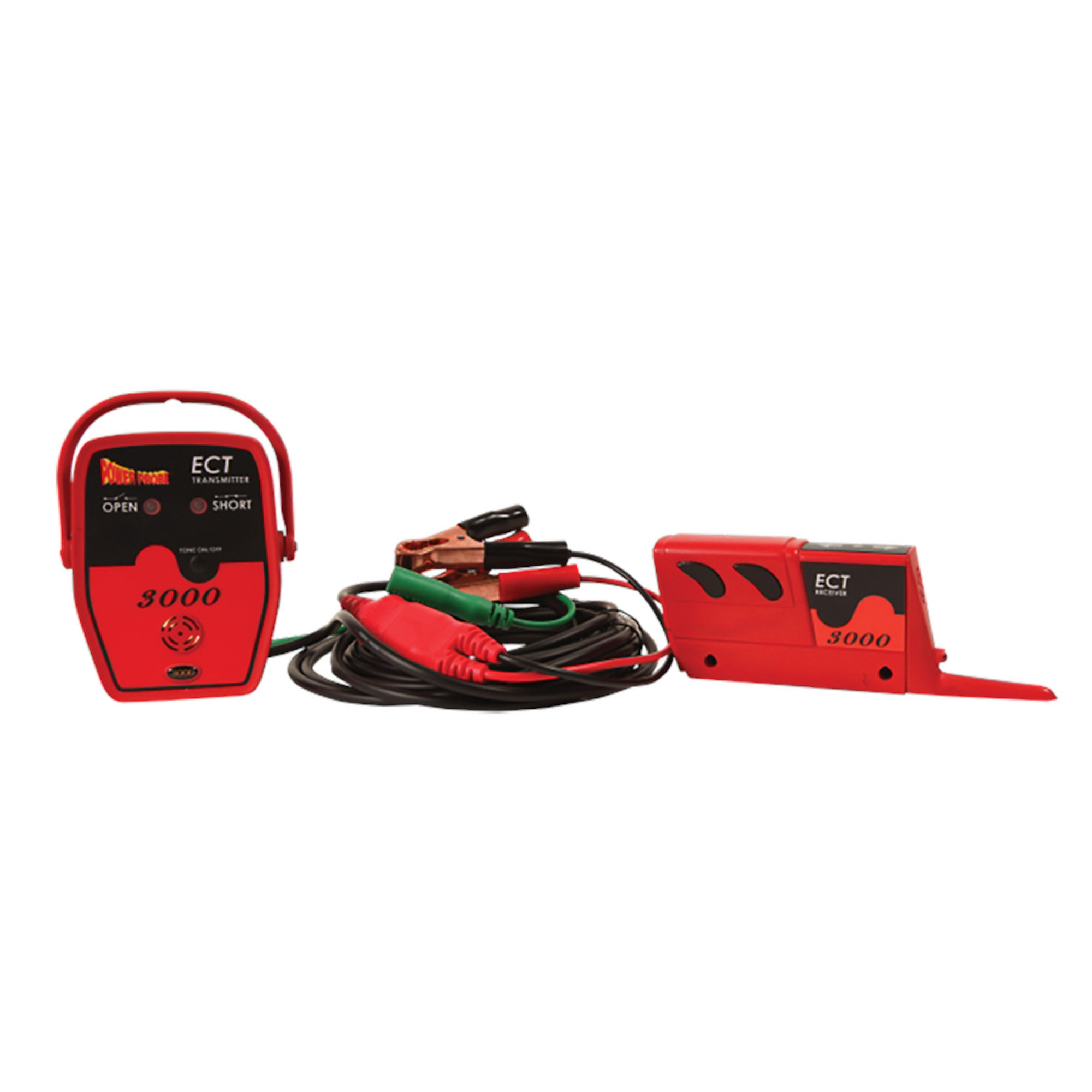 Power Probe Electrical Circuit Tracer Kit — Transmitter and Receiver Set, Universal Adapter, Alligator Clip Adapter, Battery Clip Set, Model# ECT3000B